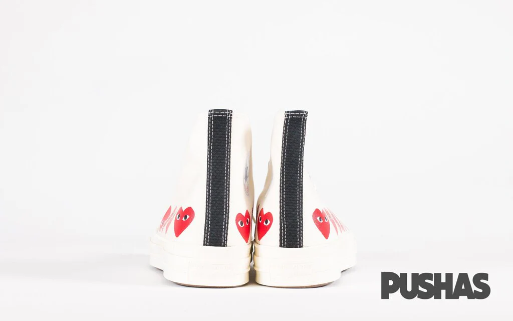 Comme des Garcons Play x Chuck Taylor 1970s Hi 'Multi Heart' - Milk (New) - Image 3