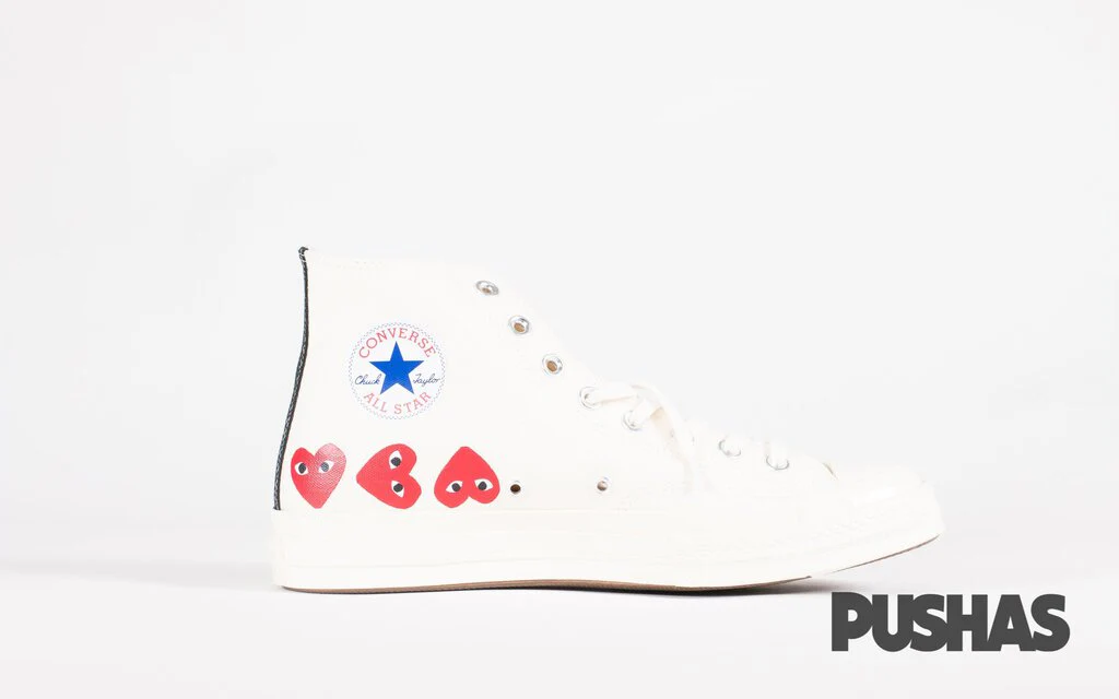 Comme des Garcons Play x Chuck Taylor 1970s Hi 'Multi Heart' - Milk (New) - Image 4